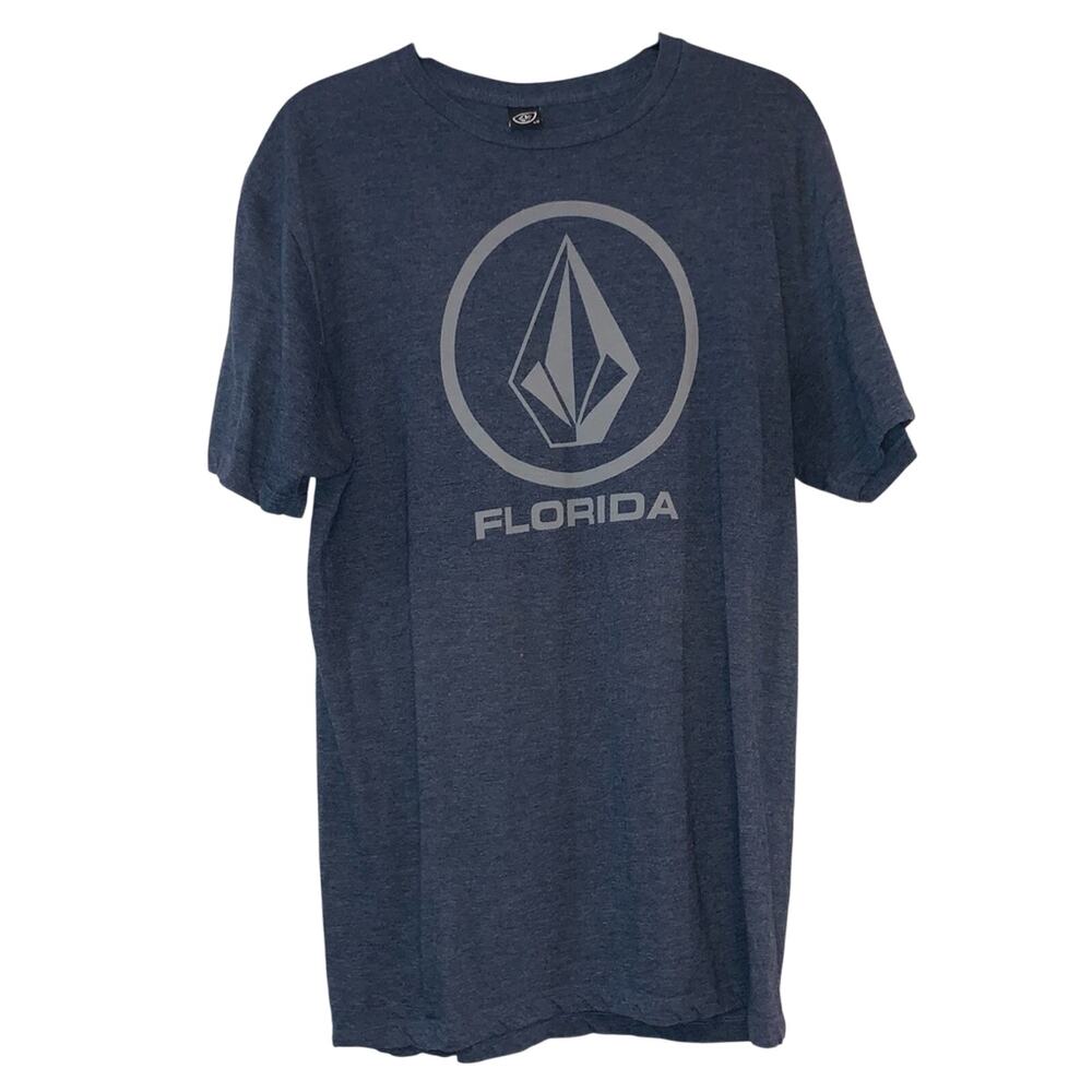 Volcom Florida Graphic‎ T Shirt Large Blue Skate Surf Tee